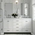 thumbnail image 1 of ARIEL Cambridge 66 Inch Double Oval Sink Bathroom Vanity With Carrara White Quartz Countertop 1.5 Edge In White, 1 of 7