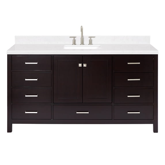 Ariel A066scqrvo Cambridge 67" Free Standing Single Basin Vanity Set - Brown