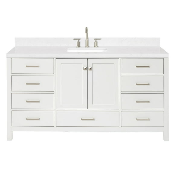 Ariel A066scqrvo Cambridge 67" Free Standing Single Basin Vanity Set - White
