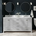 thumbnail image 1 of Ariel Cambridge 67 Inch Double Oval Sink Vanity With Carrara White Marble Countertop With 0.75 Edge In Grey, 1 of 10