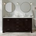 thumbnail image 1 of Ariel Cambridge 67 Inch Double Rectangle Sink Vanity With Carrara White Marble Countertop With 0.75 Edge In Espresso, 1 of 10