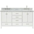 thumbnail image 1 of Ariel A067DCWRVOWHT Cambridge 67" Free Standing Double Basin Vanity Set - White, 1 of 7
