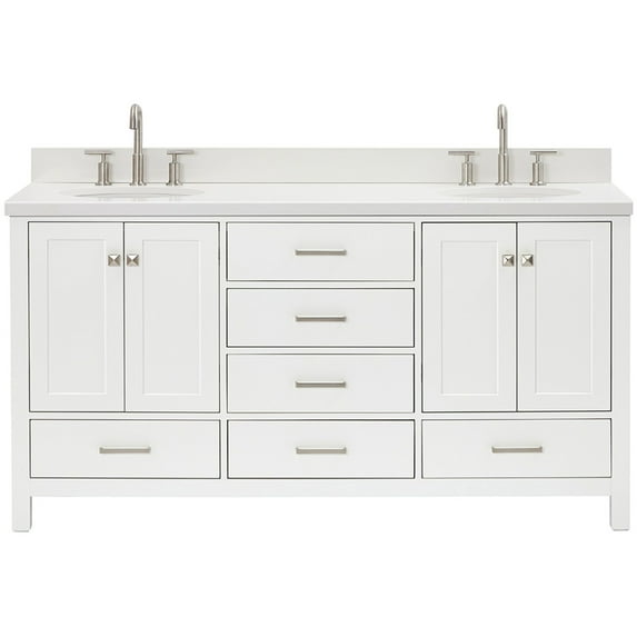 Ariel A067dwqovo Cambridge 67" Free Standing Double Basin Vanity Set - White