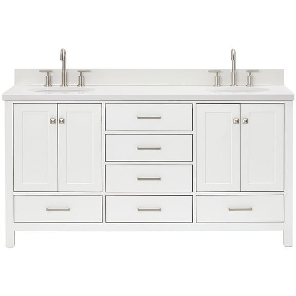 Ariel A067dwqovo Cambridge 67" Free Standing Double Basin Vanity Set - White