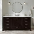 thumbnail image 1 of Ariel Cambridge 67 Inch Single Rectangle Sink Vanity With Carrara White Marble Countertop With 0.75 Edge In Espresso, 1 of 10