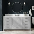 thumbnail image 1 of Ariel Cambridge 67 Inch Single Rectangle Sink Vanity With Carrara White Marble Countertop With 0.75 Edge In Grey, 1 of 10