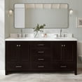 thumbnail image 1 of Ariel Cambridge 72 Inch Double Oval Sink Bathroom Vanity With Carrara White Quartz Countertop 1.5 Edge In Espresso, 1 of 10