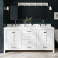 thumbnail image 1 of Ariel Cambridge 72 Inch Double Oval Sink Bathroom Vanity With Carrara White Quartz Countertop 1.5 Edge In White, 1 of 10