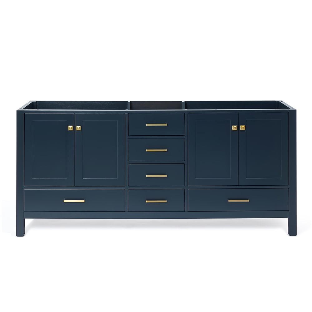 Midnight Blue 72" Double Freestanding Solid Wood Vanity