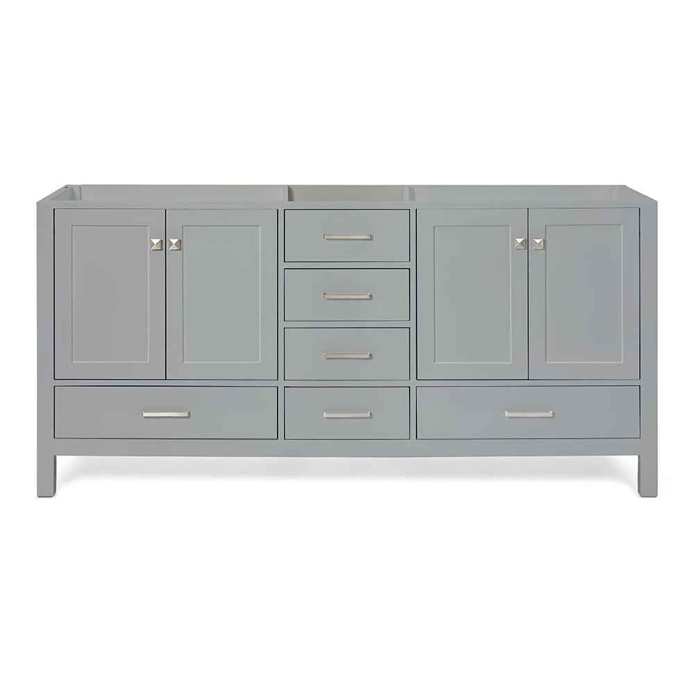 Cambridge 72" Grey Solid Wood Double Freestanding Vanity Cabinet