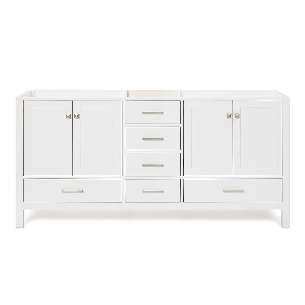Ariel Cambridge 72" White Double Freestanding Vanity Cabinet