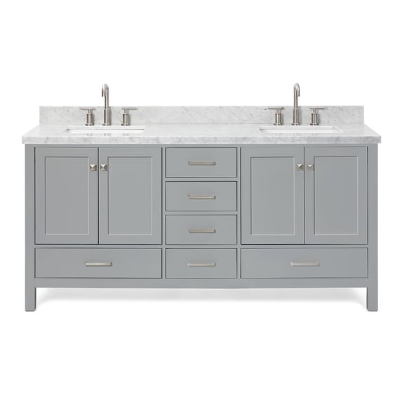 Ariel A073DCWRVOGRY Cambridge 72" Free Standing Double Basin Vanity Set - Grey