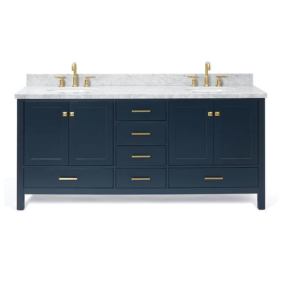 Ariel A073D-VO-MNB Cambridge 72" Free Standing Double Basin Vanity Set - Blue