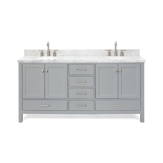 Ariel A073D-VO-GRY Cambridge 72" Free Standing Double Basin Vanity Set - Grey