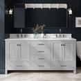 thumbnail image 1 of Ariel Cambridge 73 In. Double Rectangle Sink Vanity With Carrara White Marble 0.75 In Countertop In Grey, 1 of 10