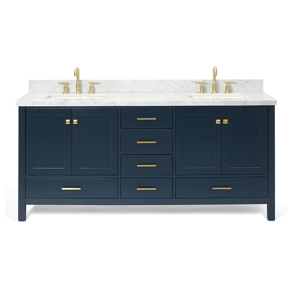 Ariel A073DCWRVOMNB Cambridge 72" Free Standing Double Basin Vanity Set - Blue