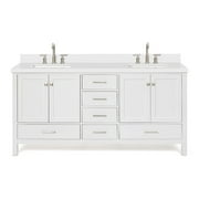Ariel A073dwqrvo Cambridge 73" Free Standing Double Basin Vanity Set - White