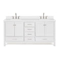 thumbnail image 1 of ARIEL Cambridge 73 Inch Double Rectangle Sink Vanity With White Quartz Countertop In White, 1 of 7