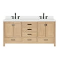 thumbnail image 1 of ARIEL Cambridge 73 Inch Double Rectangle Sink Bathroom Vanity With Pure White Quartz Countertop 1.5 Inch Edge In Oak, 1 of 7