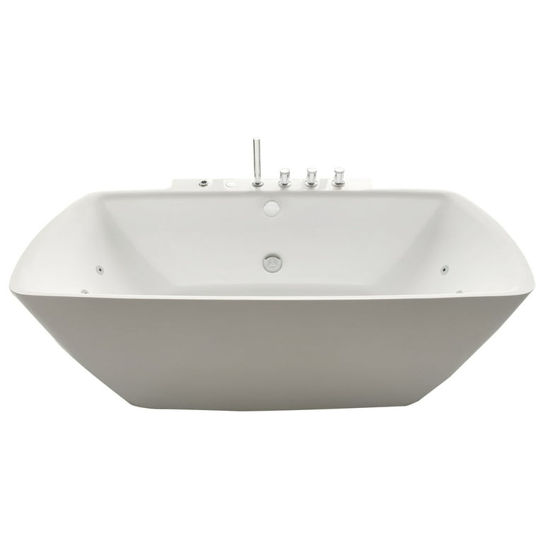 Bianca 68 in. Acrylic Flatbottom Whirlpool Bathtub in White Bianca 68 in. Acrylic Flatbottom Whirlpool Bathtub in White