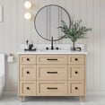 thumbnail image 1 of ARIEL Monroe 48 Inch Single Rectangle Sink Bathroom Vanity With Carrara White Quartz Countertop 1.5 Inch Edge In Oak, 1 of 8