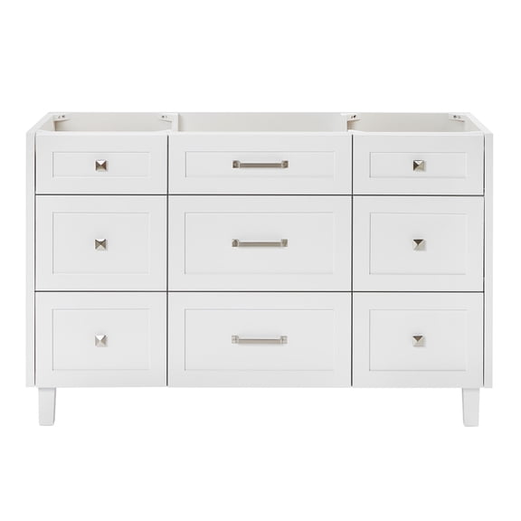 Ariel B54-BC-WHT Monroe 54" Single Free Standing Vanity Cabinet Only - White
