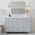 thumbnail image 1 of ARIEL Monroe 54 Inch Single Rectangle Sink Bathroom Vanity With Carrara White Quartz Countertop 1.5 Inch Edge In Grey, 1 of 8