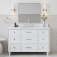 thumbnail image 1 of ARIEL Monroe 54 Inch Single Rectangle Sink Bathroom Vanity With Carrara White Quartz Countertop 1.5 Inch Edge In White, 1 of 7