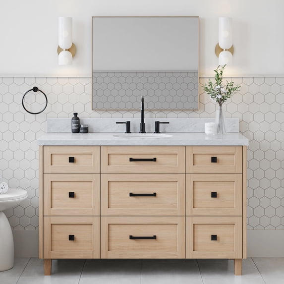 Ariel B55CWOVOWOA Monroe 54" Free Standing Single Basin Vanity Set - Wood