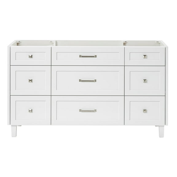 Ariel B60-Bc Monroe 60" Single Free Standing Vanity Cabinet Only - White