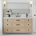thumbnail image 1 of ARIEL Monroe 60 Inch Single Rectangle Sink Bathroom Vanity With Carrara White Quartz Countertop 1.5 Inch Edge In Oak, 1 of 8