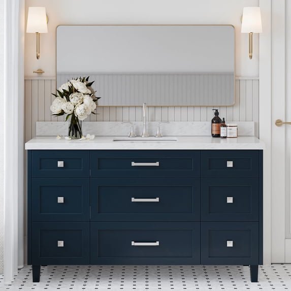 Ariel B61CWRVOMNB Monroe 60" Free Standing Single Basin Vanity Set - Blue