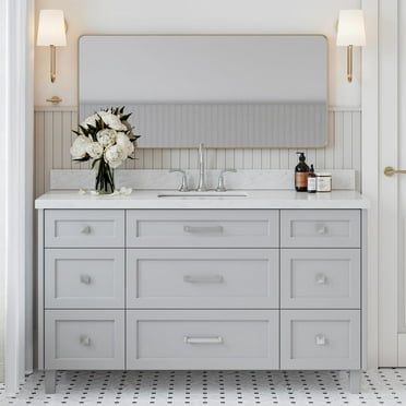 Ariel B61cwrvo Monroe 60" Free Standing Single Basin Vanity Set - Grey