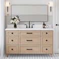thumbnail image 1 of ARIEL Monroe 61 Inch Single Oval Sink Bathroom Vanity With Pure White Quartz Countertop 1.5 Inch Edge In Oak, 1 of 8