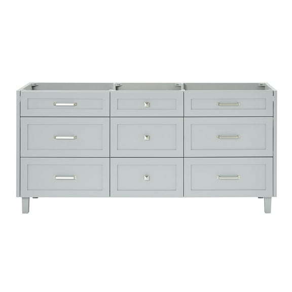 Ariel B72d-Bc Monroe 72" Double Free Standing Vanity Cabinet Only - Grey