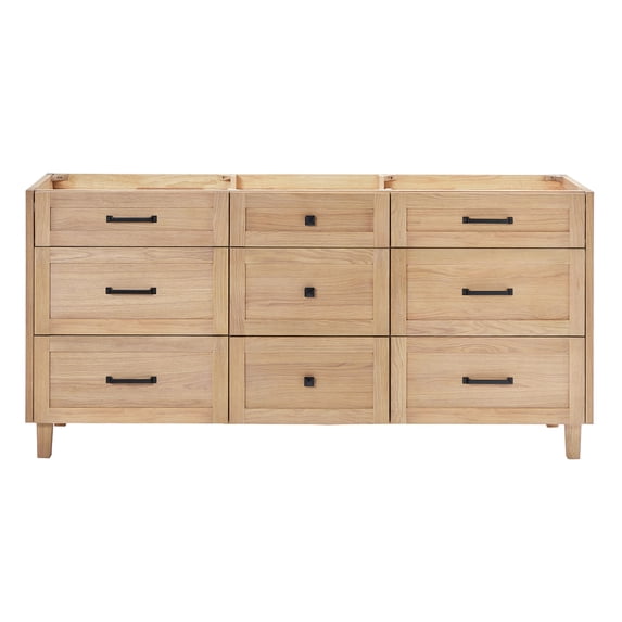 Ariel B72D-BC-WOA Monroe 72" Double Free Standing Vanity Cabinet Only - Wood