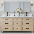 thumbnail image 1 of ARIEL Monroe 72 Inch Double Oval Sink Bathroom Vanity With Carrara White Quartz Countertop 1.5 Inch Edge In Oak, 1 of 8