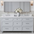 thumbnail image 1 of ARIEL Monroe 72 Inch Double Rectangle Sink Bathroom Vanity With Carrara White Quartz Countertop 1.5 Inch Edge In Grey, 1 of 8