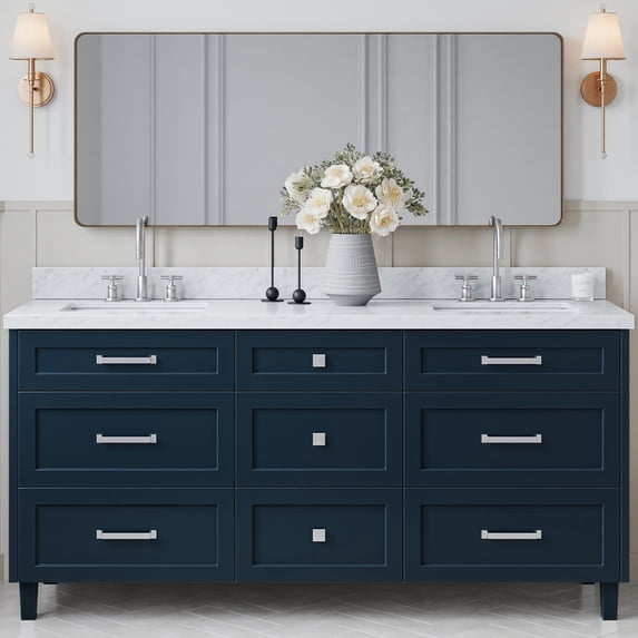 Ariel B73DCWRVOMNB Monroe 72" Free Standing Double Basin Vanity Set - Blue