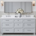 thumbnail image 1 of ARIEL Monroe 73 Inch Double Rectangle Sink Bathroom Vanity With Pure White Quartz Countertop 1.5 Inch Edge In Grey, 1 of 8