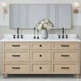 thumbnail image 1 of ARIEL Monroe 73 Inch Double Rectangle Sink Bathroom Vanity With Pure White Quartz Countertop 1.5 Inch Edge In Oak, 1 of 8