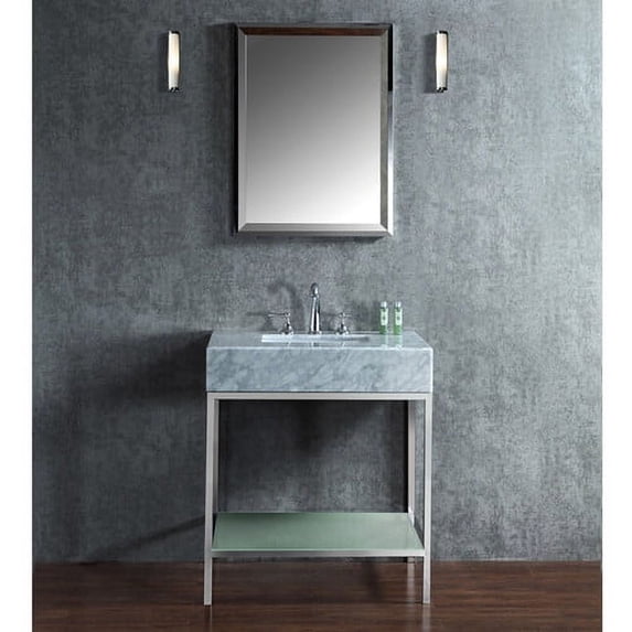 Ariel Bath Brightwater 30'' Single-Sink Bathroom Vanity Set with Mirror