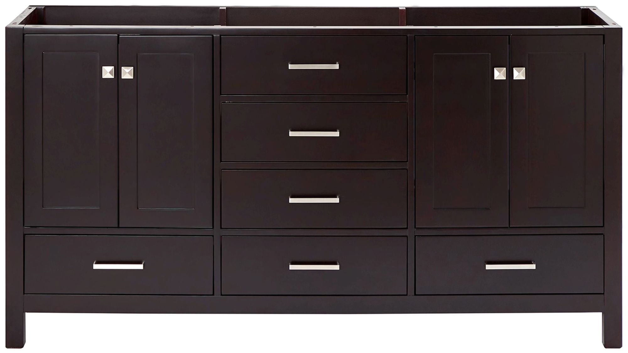 Espresso 66'' Double Freestanding Bathroom Vanity Base