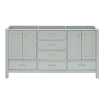 Ariel Cambridge 66 Inch Double Sink Base Cabinet In Grey