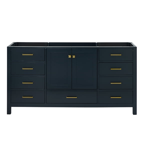 Ariel Cambridge 66 Inch Single Sink Base Cabinet In Midnight Blue