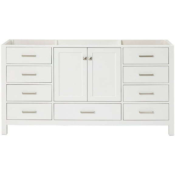 Ariel A067S-BC-WHT Cambridge 66" Single Free Standing Vanity Cabinet Only - White