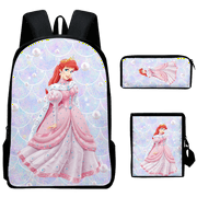 Ariel Casual School Bags Distinctive Amusing Cartoons Paint Backpack with Pen Bag 3Pcs/Set Good Gift For Girls Boys for Outdoor Daily