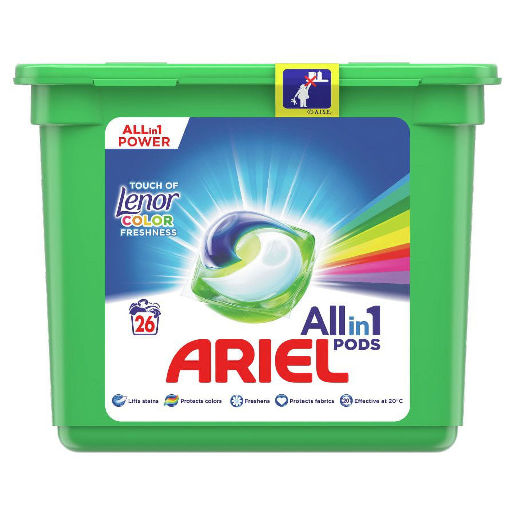 ARIEL TOUCH OF LENOR Laundry Capsules 26 Washing Machine Pods Box