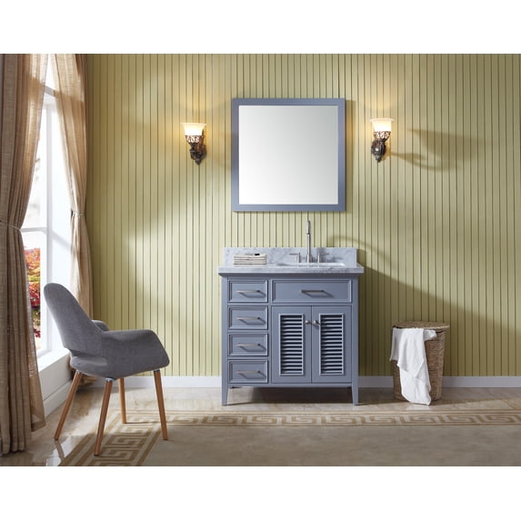 Ariel D037s-R Kensington 37" Free Standing Vanity Set - Grey