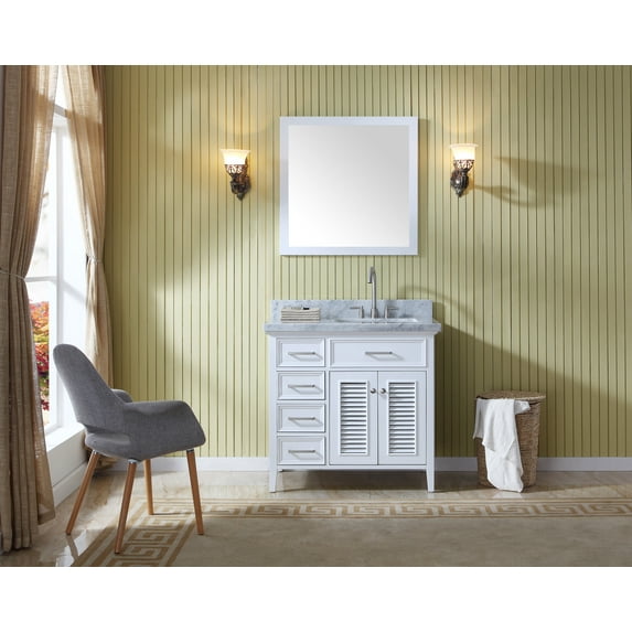 Ariel D037s-R Kensington 37" Free Standing Vanity Set - White